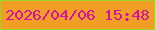 文字の大きさ：3、枠の色：9fd426、背景の色：f19e24、文字の色：d411a2 無料ブログパーツのブログ時計