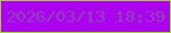 文字の大きさ：5、枠の色：9fd529、背景の色：ab03ee、文字の色：9243ba 無料ブログパーツのブログ時計
