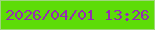 文字の大きさ：3、枠の色：9fd67c、背景の色：5ddc07、文字の色：962bb2 無料ブログパーツのブログ時計