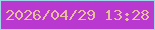 文字の大きさ：3、枠の色：9fd6e9、背景の色：b938cf、文字の色：e9ba9f 無料ブログパーツのブログ時計
