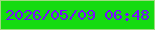 文字の大きさ：2、枠の色：9fdb80、背景の色：15db10、文字の色：780bff 無料ブログパーツのブログ時計