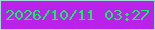 文字の大きさ：2、枠の色：9fdbd3、背景の色：ba22e9、文字の色：10f15f 無料ブログパーツのブログ時計