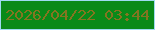 文字の大きさ：5、枠の色：9fdbf2、背景の色：0a8a19、文字の色：847521 無料ブログパーツのブログ時計