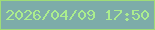 文字の大きさ：4、枠の色：9fdc77、背景の色：7daca9、文字の色：abed8e 無料ブログパーツのブログ時計