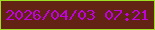 文字の大きさ：3、枠の色：9fdf23、背景の色：632314、文字の色：bb03da 無料ブログパーツのブログ時計