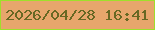 文字の大きさ：1、枠の色：9fdf2b、背景の色：e7a66c、文字の色：676823 無料ブログパーツのブログ時計