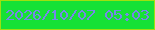 文字の大きさ：2、枠の色：9fe010、背景の色：16e136、文字の色：7588e8 無料ブログパーツのブログ時計