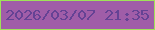 文字の大きさ：2、枠の色：9fe259、背景の色：a05da8、文字の色：654294 無料ブログパーツのブログ時計