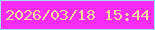 文字の大きさ：2、枠の色：9fe2f0、背景の色：f72cf7、文字の色：fdd5a1 無料ブログパーツのブログ時計
