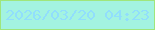 文字の大きさ：3、枠の色：9fe67c、背景の色：a3f3e1、文字の色：91defc 無料ブログパーツのブログ時計