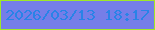 文字の大きさ：2、枠の色：9fe827、背景の色：757ee8、文字の色：2983e7 無料ブログパーツのブログ時計