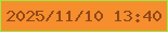 文字の大きさ：3、枠の色：9fe840、背景の色：f68e2e、文字の色：904819 無料ブログパーツのブログ時計