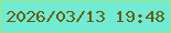 文字の大きさ：1、枠の色：9fe880、背景の色：71ebd3、文字の色：685e0d 無料ブログパーツのブログ時計