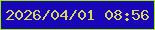 文字の大きさ：5、枠の色：9fe90f、背景の色：1907b7、文字の色：d6d75c 無料ブログパーツのブログ時計