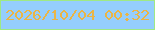 文字の大きさ：4、枠の色：9fe984、背景の色：95cefd、文字の色：ebb545 無料ブログパーツのブログ時計