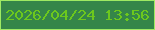文字の大きさ：5、枠の色：9fea63、背景の色：358649、文字の色：6cc81d 無料ブログパーツのブログ時計