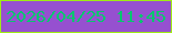 文字の大きさ：1、枠の色：9fec15、背景の色：9650d0、文字の色：07c66f 無料ブログパーツのブログ時計