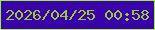 文字の大きさ：2、枠の色：9fee42、背景の色：3a02a9、文字の色：9dc83c 無料ブログパーツのブログ時計
