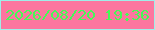 文字の大きさ：4、枠の色：9feee9、背景の色：fc769f、文字の色：47fa56 無料ブログパーツのブログ時計