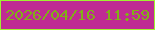 文字の大きさ：2、枠の色：9ff231、背景の色：bf2b93、文字の色：81af17 無料ブログパーツのブログ時計
