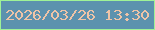 文字の大きさ：1、枠の色：9ff297、背景の色：5c92ae、文字の色：eec4a7 無料ブログパーツのブログ時計