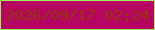 文字の大きさ：2、枠の色：9ff35d、背景の色：b50461、文字の色：963508 無料ブログパーツのブログ時計
