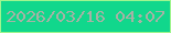 文字の大きさ：5、枠の色：9ff58f、背景の色：11d78c、文字の色：a6b2a5 無料ブログパーツのブログ時計