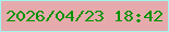 文字の大きさ：1、枠の色：9ff5f2、背景の色：e7aaac、文字の色：009300 無料ブログパーツのブログ時計