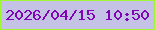 文字の大きさ：5、枠の色：9ff633、背景の色：c4c3e6、文字の色：7d05b4 無料ブログパーツのブログ時計