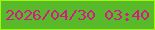 文字の大きさ：2、枠の色：9ff90b、背景の色：58b92a、文字の色：d41a85 無料ブログパーツのブログ時計