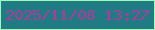 文字の大きさ：5、枠の色：9ffbb8、背景の色：207b84、文字の色：ae3a9c 無料ブログパーツのブログ時計