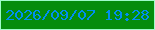 文字の大きさ：4、枠の色：9ffbc9、背景の色：058d0c、文字の色：008ff0 無料ブログパーツのブログ時計