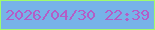 文字の大きさ：3、枠の色：9ffc6d、背景の色：77b3e8、文字の色：b45dc6 無料ブログパーツのブログ時計