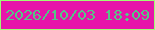 文字の大きさ：5、枠の色：9ffc74、背景の色：e614aa、文字の色：54c786 無料ブログパーツのブログ時計