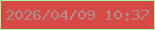 文字の大きさ：4、枠の色：9ffca7、背景の色：d74944、文字の色：ae8c8f 無料ブログパーツのブログ時計