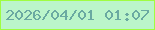 文字の大きさ：4、枠の色：9ffd41、背景の色：bbf5ca、文字の色：6aa9a1 無料ブログパーツのブログ時計