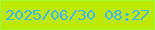 文字の大きさ：3、枠の色：9ffe32、背景の色：bce903、文字の色：41b4f6 無料ブログパーツのブログ時計