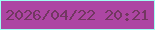 文字の大きさ：1、枠の色：9ffff2、背景の色：ad46a3、文字の色：723761 無料ブログパーツのブログ時計