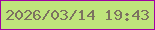 文字の大きさ：2、枠の色：a001a4、背景の色：bfe47c、文字の色：7c7260 無料ブログパーツのブログ時計