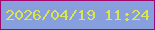 文字の大きさ：2、枠の色：a0076a、背景の色：889fde、文字の色：dde454 無料ブログパーツのブログ時計