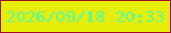 文字の大きさ：1、枠の色：a00b23、背景の色：e6ee07、文字の色：5cfa9c 無料ブログパーツのブログ時計