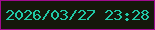 文字の大きさ：3、枠の色：a00b8e、背景の色：15170b、文字の色：20c8a6 無料ブログパーツのブログ時計