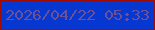 文字の大きさ：3、枠の色：a00c02、背景の色：0637d1、文字の色：6b5198 無料ブログパーツのブログ時計