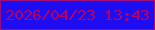文字の大きさ：1、枠の色：a00d7a、背景の色：1e0cf2、文字の色：b50161 無料ブログパーツのブログ時計