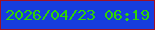 文字の大きさ：1、枠の色：a01126、背景の色：163dde、文字の色：2ed304 無料ブログパーツのブログ時計
