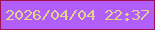 文字の大きさ：4、枠の色：a01151、背景の色：b25efa、文字の色：e1d38d 無料ブログパーツのブログ時計