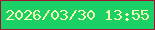 文字の大きさ：2、枠の色：a01233、背景の色：1bd167、文字の色：f3fcad 無料ブログパーツのブログ時計