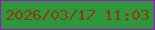 文字の大きさ：4、枠の色：a012be、背景の色：2e963d、文字の色：8d3d08 無料ブログパーツのブログ時計