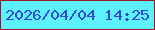 文字の大きさ：1、枠の色：a01428、背景の色：5df2fb、文字の色：324ad1 無料ブログパーツのブログ時計