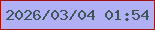 文字の大きさ：4、枠の色：a01511、背景の色：b2b0f4、文字の色：3d5758 無料ブログパーツのブログ時計